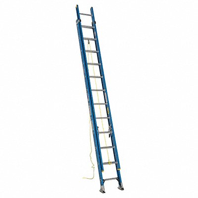 WERNER D60242 Extension Ladder Fiberglass 24 ft I