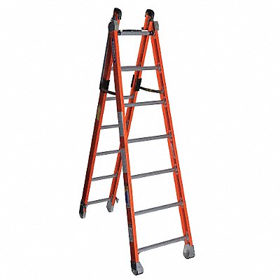 WERNER 7807 Combination Ladder H 7 ft Fiberglass
