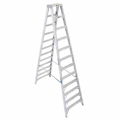 WERNER T412 Stepladder T400 H 12 ft Spread 92-1/4 In