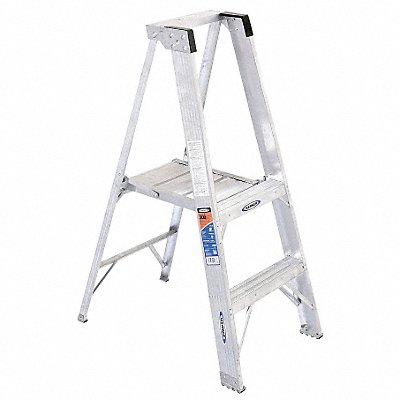 WERNER P372 Platform Stepladder 2 ft Aluminum 300 lb