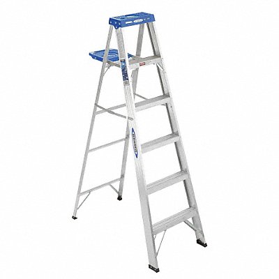 WERNER 366 Stepladder 360 H 6 ft Spread 41-1/2 In