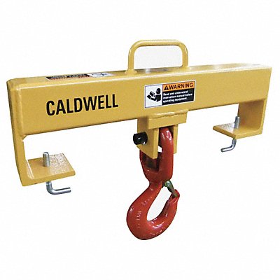 CALDWELL 10S524 Forklift Lifting Beam 10 000 lb Yellow