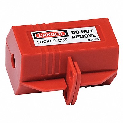 BRADY 65674 Plug Lockout Red 1/2In Shackle Dia.