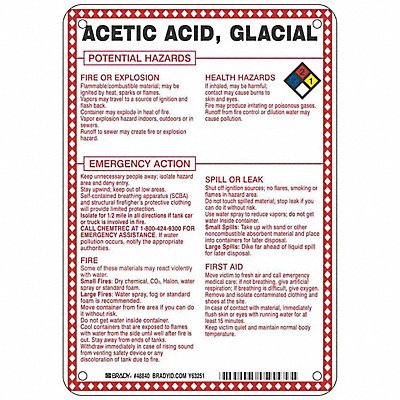 BRADY 48840 Chem Sgn 10 x 7In Blk/Rd/Ble/Yllw on Wht