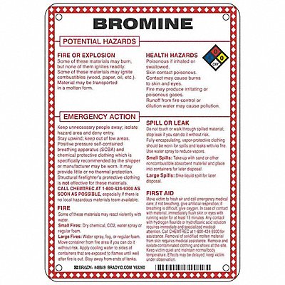 BRADY 48849 Chem Sgn 10 x 7In Blk/Rd/Ble/Yllw on Wht