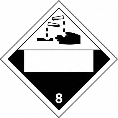BRADY 60403 DOT Container Placard 10-3/4 Label W