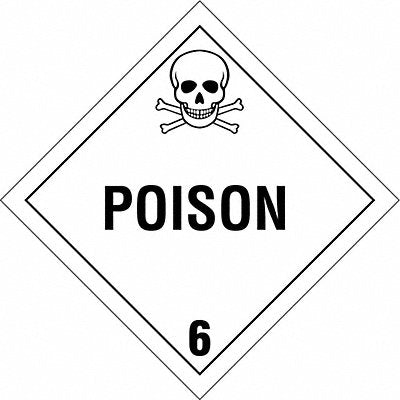 BRADY 60426 DOT Container Placard 10-3/4 Label W