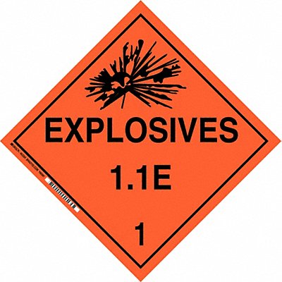 BRADY 63339 DOT Container Placard 10-3/4 Label W