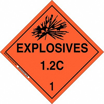 BRADY 63345 DOT Container Placard 10-3/4 Label W