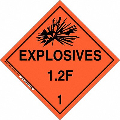 BRADY 63348 DOT Container Placard 10-3/4 Label W