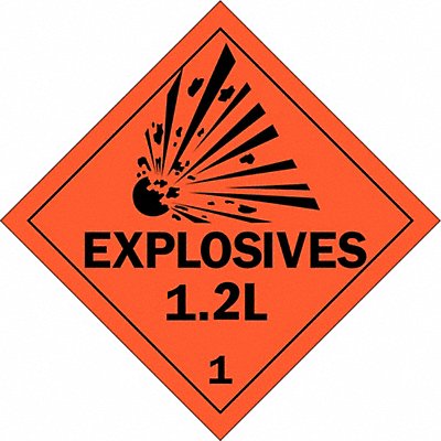 BRADY 63318 DOT Container Placard 10-3/4 Label W