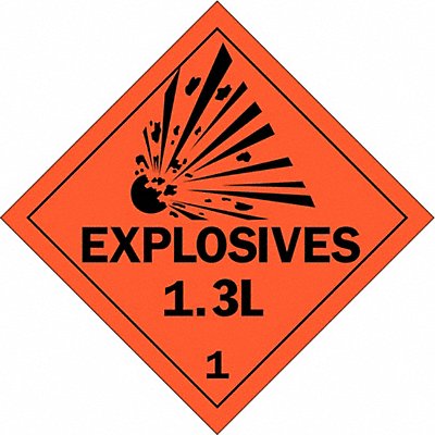 BRADY 63325 DOT Container Placard 10-3/4 Label W