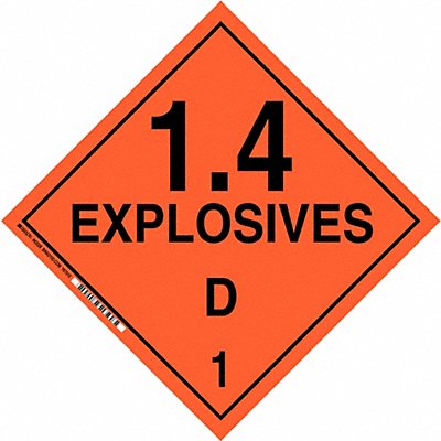 BRADY 63328 DOT Container Placard 10-3/4 Label W