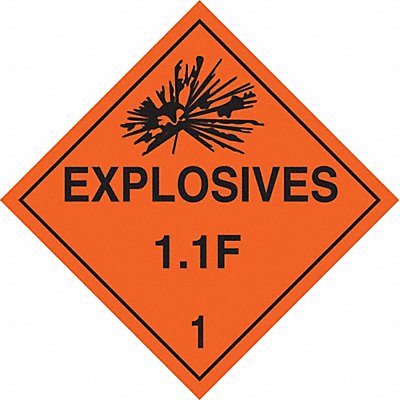 BRADY 63340 DOT Container Placard 10-3/4 Label W