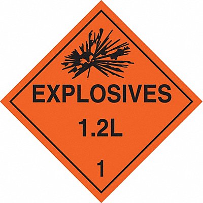 BRADY 63353 DOT Container Placard 10-3/4 Label W