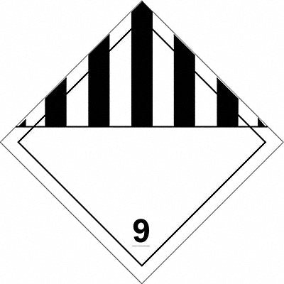 BRADY 63434 DOT Container Placard 10-3/4 Label W