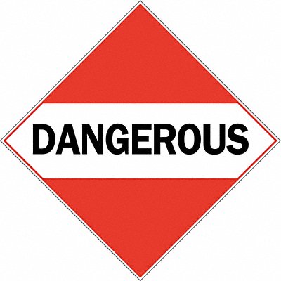 BRADY 76259 DOT Container Placard 10-3/4 Label W