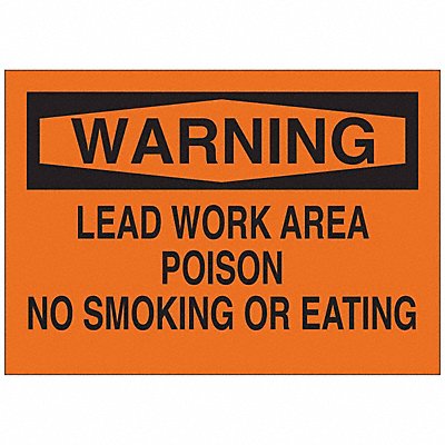 BRADY 122895 Chemical Sign 7 x 10In Black on Orange