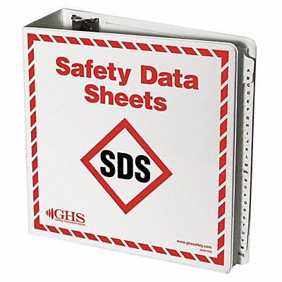 GHS SAFETY GHS1049 SDS Binder With A-Z Dividers