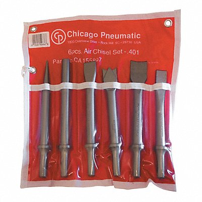 CHICAGO PNEUMATIC CA155807 Chisel Set Round Shank Shape 0.401 in