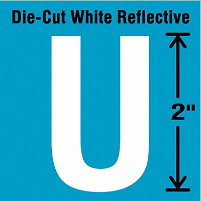 STRANCO INC DWR2U5 Die-Cut Reflective Letter Label U 2In H PK5