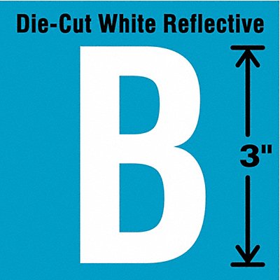 STRANCO INC DWR3B5 Die-Cut Reflective Letter Label B 3In H PK5