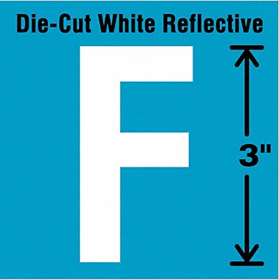STRANCO INC DWR3F5 Die-Cut Reflective Letter Label F 3In H PK5