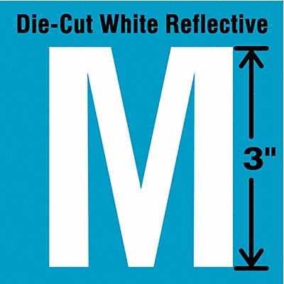 STRANCO INC DWR3M5 Die-Cut Reflective Letter Label M 3In H PK5