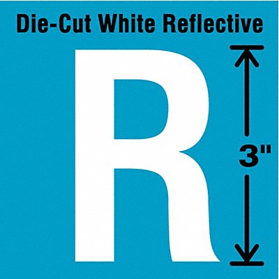 STRANCO INC DWR3R5 Die-Cut Reflective Letter Label R 3In H PK5