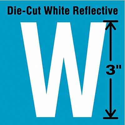 STRANCO INC DWR3W5 Die-Cut Reflective Letter Label W 3In H PK5