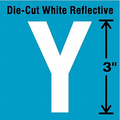 STRANCO INC DWR3Y5 Die-Cut Reflective Letter Label Y 3In H PK5