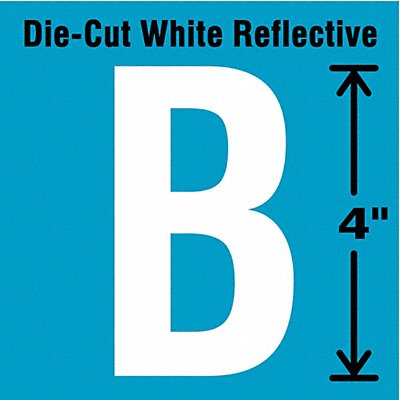 STRANCO INC DWR4B5 K8345 Die-Cut Reflective Letter Label B 4In H PK5