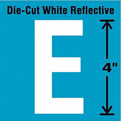 STRANCO INC DWR4E5 K8345 Die-Cut Reflective Letter Label E 4In H PK5