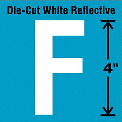 STRANCO INC DWR4F5 K8345 Die-Cut Reflective Letter Label F 4In H PK5