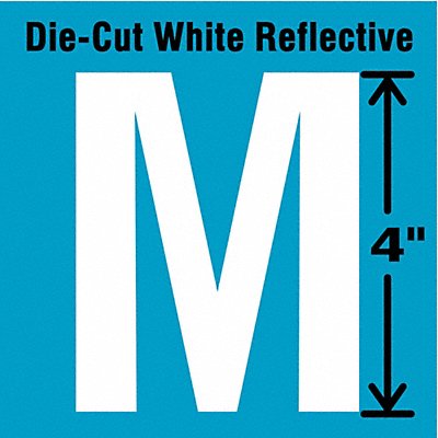 STRANCO INC DWR4M5 K8345 Die-Cut Reflective Letter Label M 4In H PK5