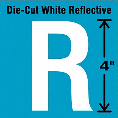 STRANCO INC DWR4R5 K8345 Die-Cut Reflective Letter Label R 4In H PK5