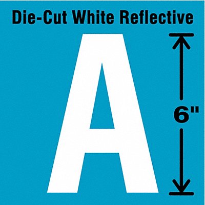 STRANCO INC DWR6AEA Die-Cut Reflective Letter Label A 6In H