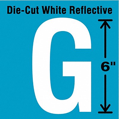 STRANCO INC DWR6GEA Die-Cut Reflective Letter Label G 6In H