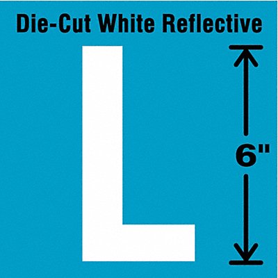 STRANCO INC DWR6LEA Die-Cut Reflective Letter Label L 6In H