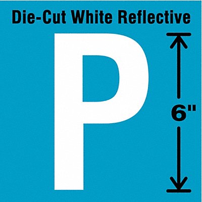 STRANCO INC DWR6PEA Die-Cut Reflective Letter Label P 6In H