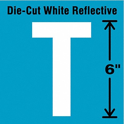 STRANCO INC DWR6TEA Die-Cut Reflective Letter Label T 6In H
