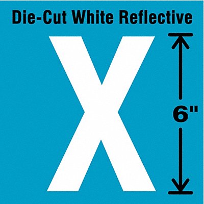 STRANCO INC DWR6XEA Die-Cut Reflective Letter Label X 6In H