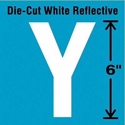 STRANCO INC DWR6YEA Die-Cut Reflective Letter Label Y 6In H