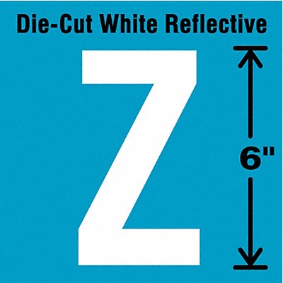 STRANCO INC DWR6ZEA Die-Cut Reflective Letter Label Z 6In H