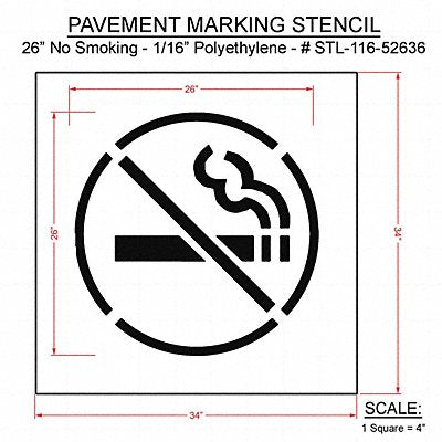 RAE STL11652636 Pavement Stencil 34 H 34 W 0.063 Thick