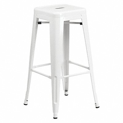 FLASH FURNITURE CH3132030WHGG Stool Welded Legs White 30 H
