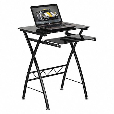 FLASH FURNITURE NANCP60GG Office Desk Overall 23-41/64 W Black Top