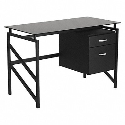 FLASH FURNITURE NANWK036GG Office Desk Overall 46 W Black Top