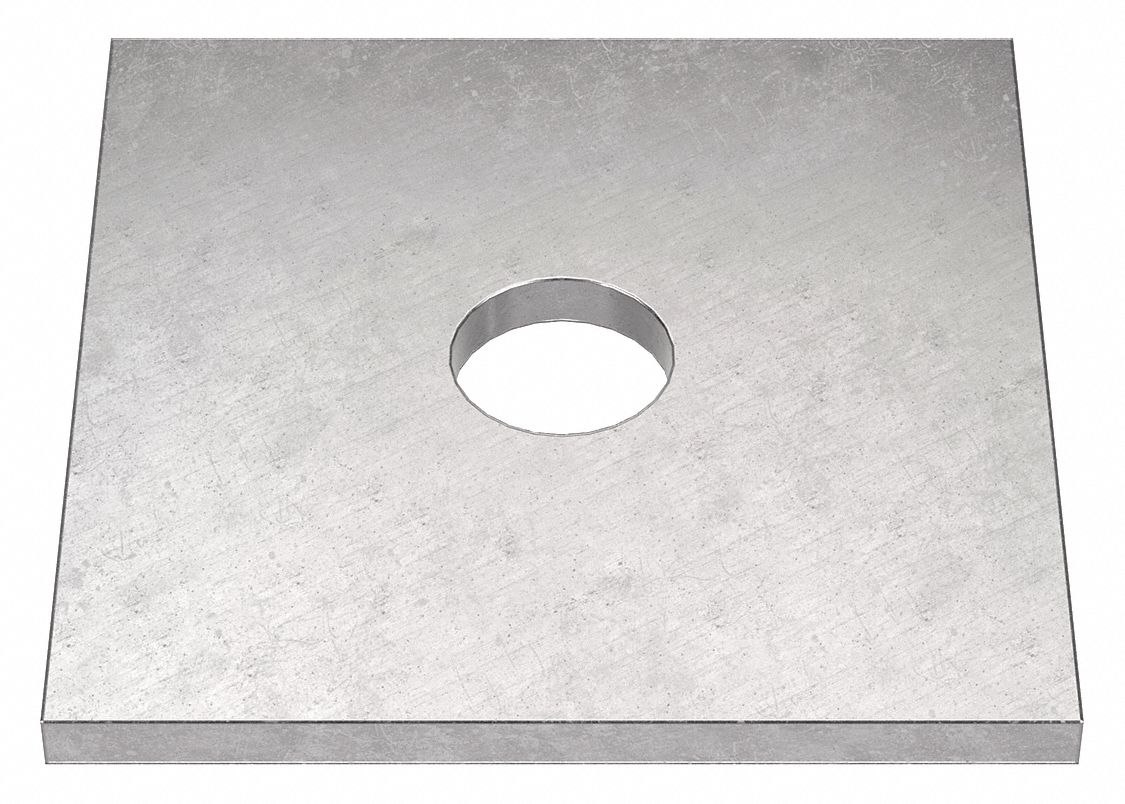 GRAINGER Z8758SLOT188 Square Washer NGrd SS 5/8 in 3x0.187in 1PK