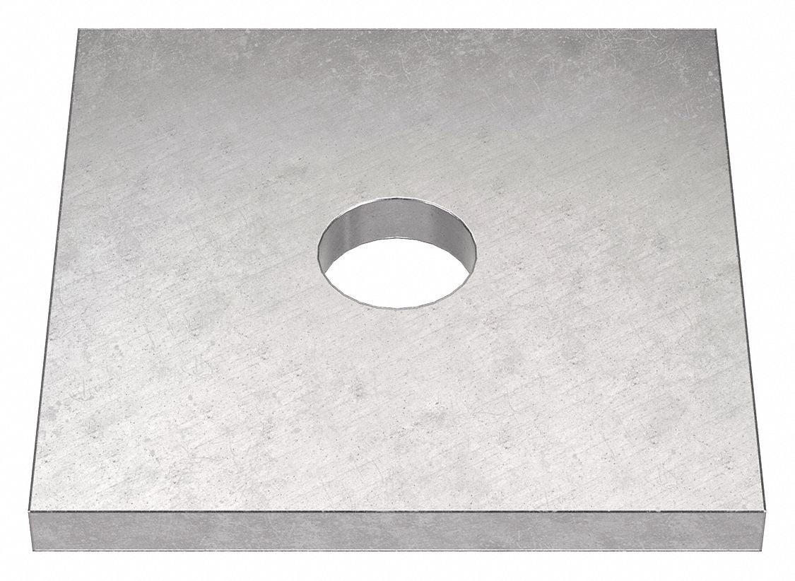 GRAINGER Z8759SLOT188 Square Washer NGrd SS 5/8 in 3x0.265in 1PK